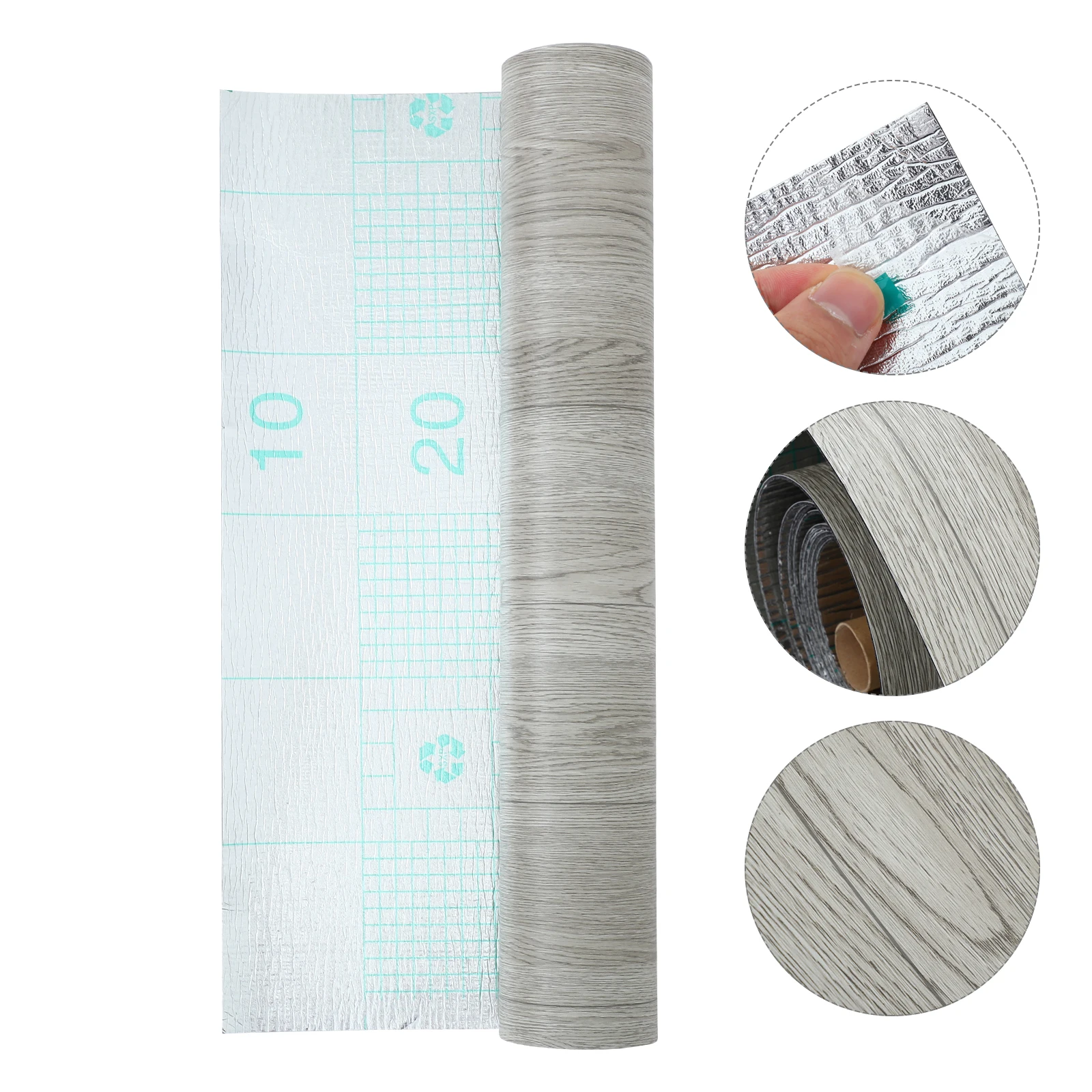 

1 Roll Pvc Self-Adhesive Flooring Roll Thick Durable Wood Grain Sticker Easy Install Waterproof Peel Stick Flooring For Kitchen