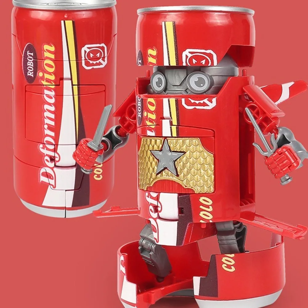 Mecha-Robot de Soda deformado, figuras de acción, botella de deformación educativa, lata de bebida de Cola, Robot transformador divertido