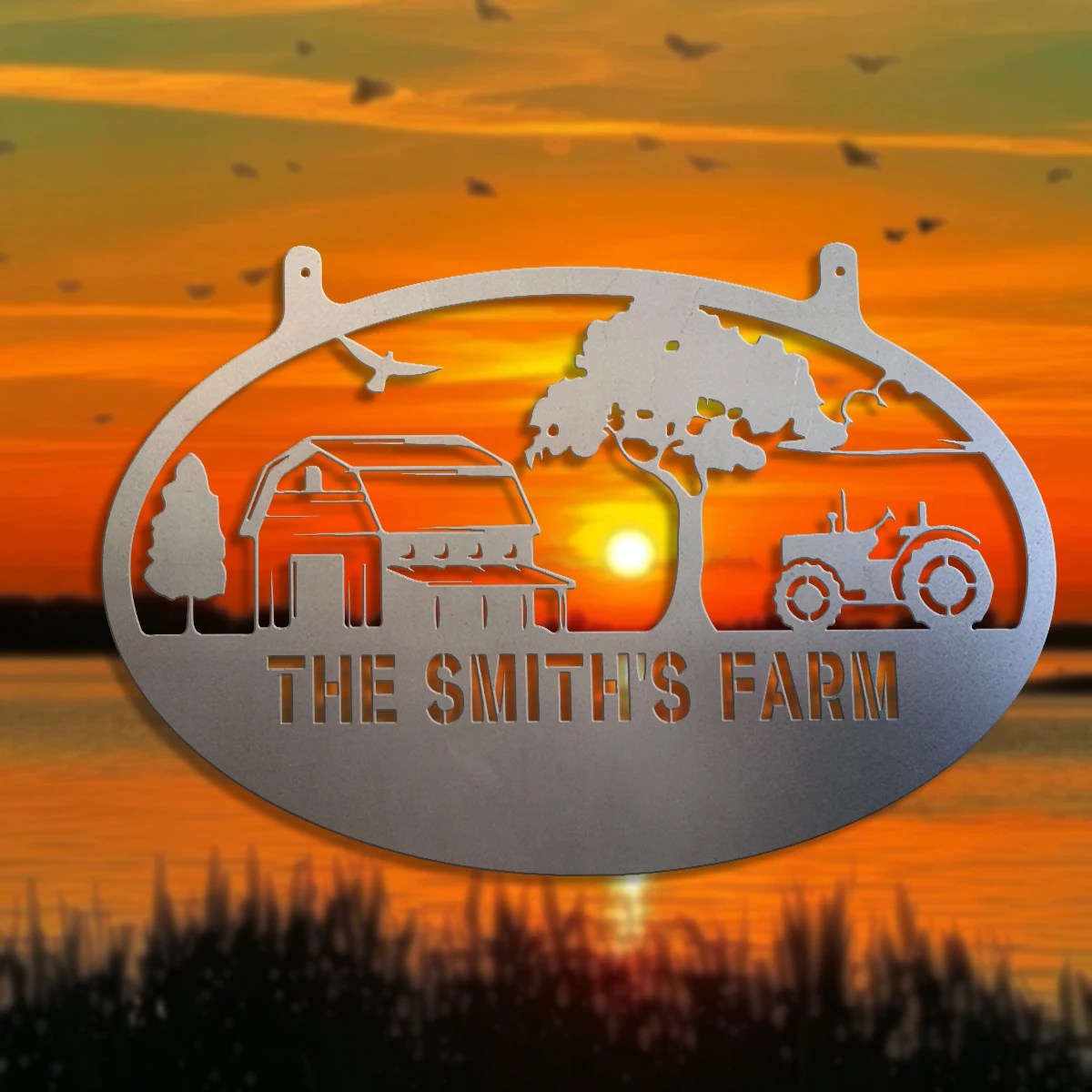 1pc Custom Farm Landscape Metal Wall Door Plaque,Home Room Garden Garage Door Fence Farm Decor,House Seasonal Family Gift