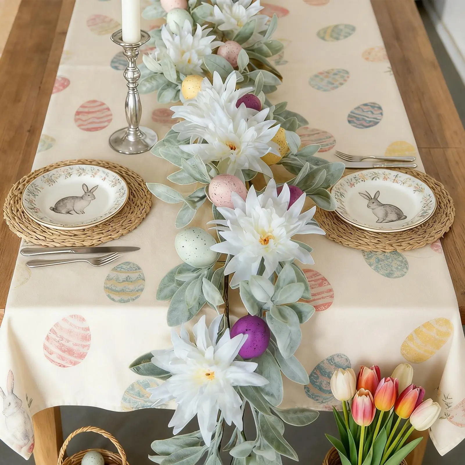 

Пасхальная гирлянда 5,9 футов, пасхальное яйцо, декор, праздничная гирлянда для весенней вечеринки, сада, свадьбы, дома, каминной лестницы, камина