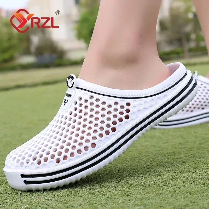 YRZL-Zapatillas de playa para hombre y mujer, chanclas informales con agujeros, antideslizantes, talla 36-45