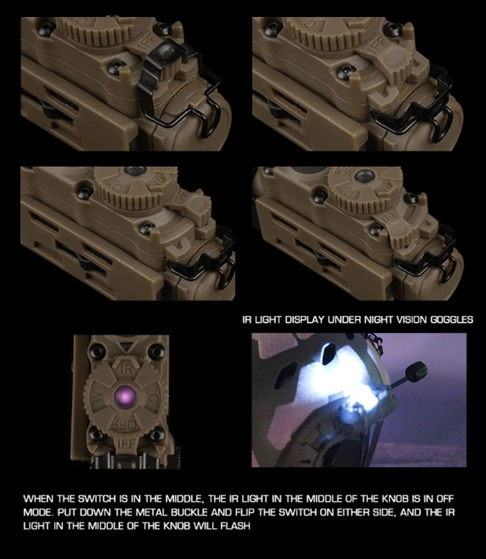 Sidewinder Helmet Lamp Tactical Strobe Light Red/Green/Blue/White/IR Head IFF Light Hunting Fishing Auxiliary LED Flashlight