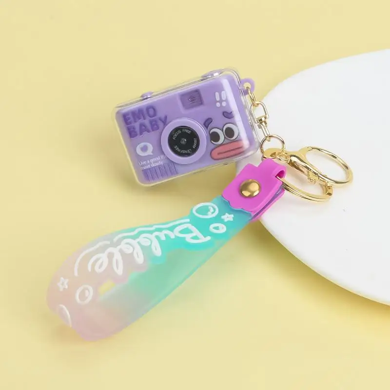 Sanrio Kawaii Keychain Cinnamoroll Melody Kuromi Key Ring Camera Pochacco Pendant LED Lighting Ornaments Jewelry Girl Gifts image 6