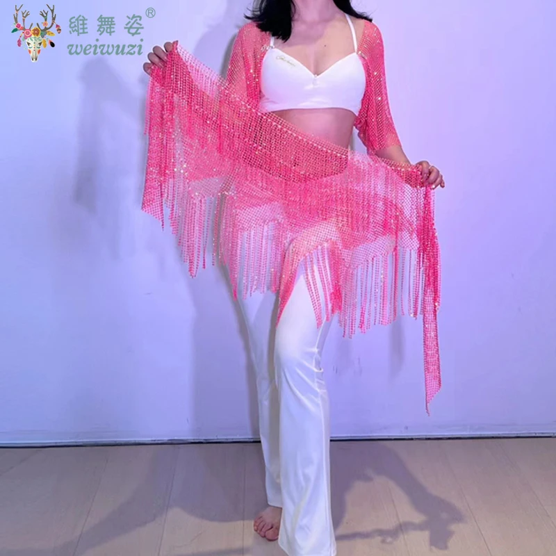 Cinturón de actuación de danza del vientre para mujer, bufanda triangular elegante con borlas, cadena de cintura para glúteos, bufandas de cadera para danza del vientre para niños y adultos