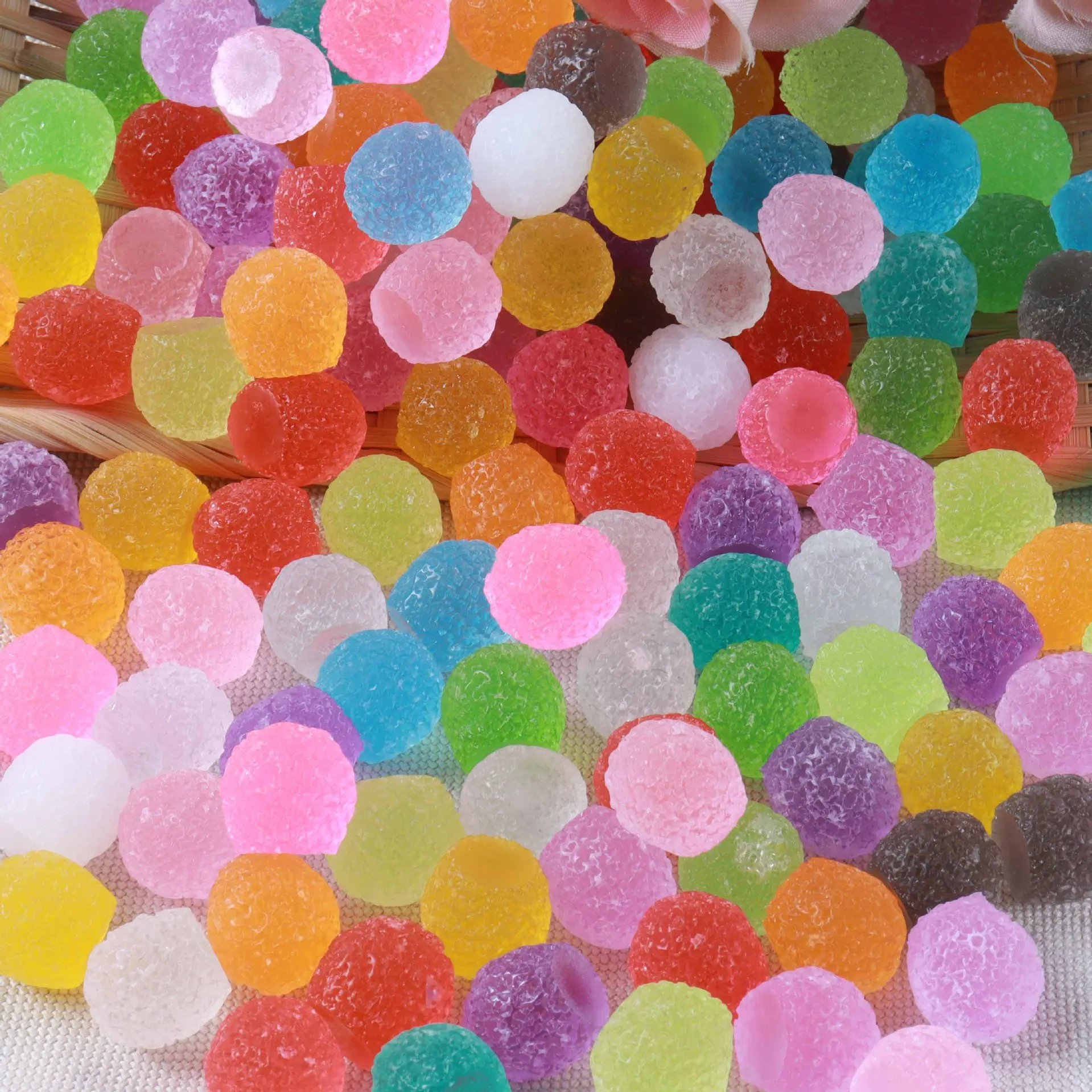 20pcs Mini Candy Random Color Simulated Candy Model Resin Beads DIY Resin Jewelry Doll Accessories Miniature Decorations