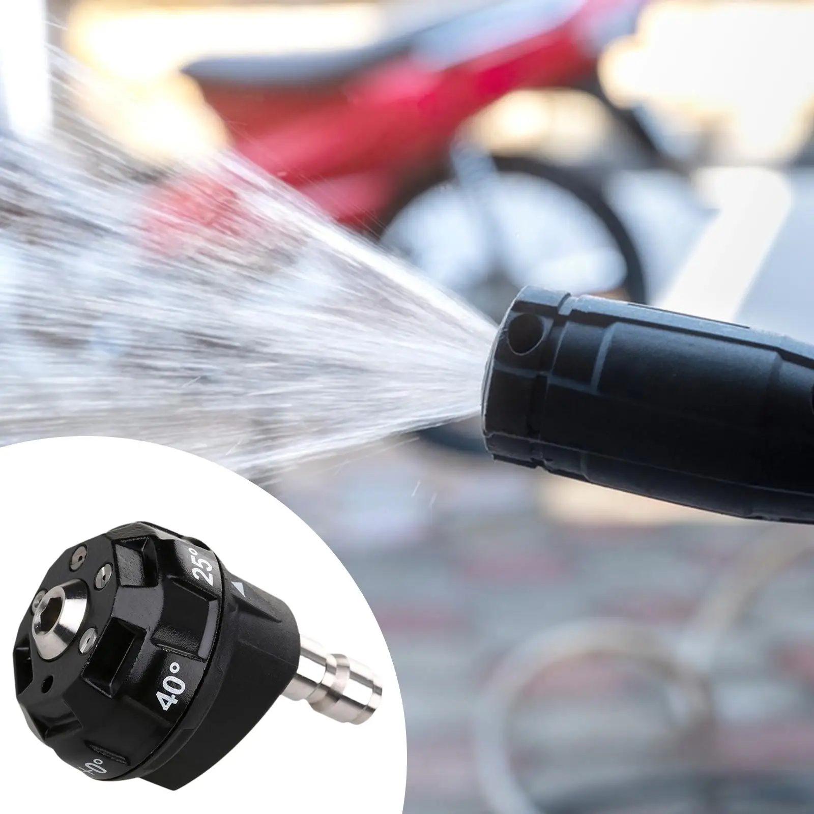 

Pressure Washer Nozzle 6 in 1 1/4 inch Quick Connection for Garden Driveway