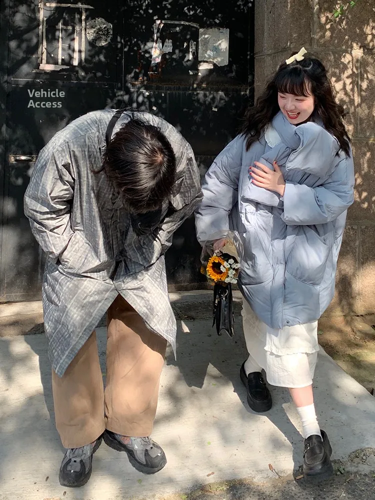 

Hey an Nai Nai Thiened Pure Color Scarf down Jaet Women's Sweet Sle Japanese New Model Coat Warm Straight Tube Coat