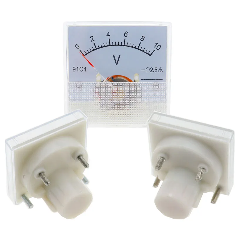 91C4-V DC Pointer type Voltage Meter 3/5/10/15/20/30/50/100/150/250/450V Analog Mechanics Plate table