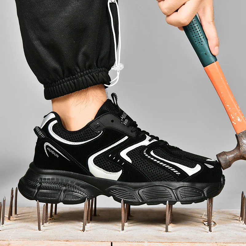 

Мужская защитная рабочая обувь, роскошные летние защитные ботинки, модные женские теннисные туфли со стальным носком, устойчивые к проколам нескользящие женские кроссовки