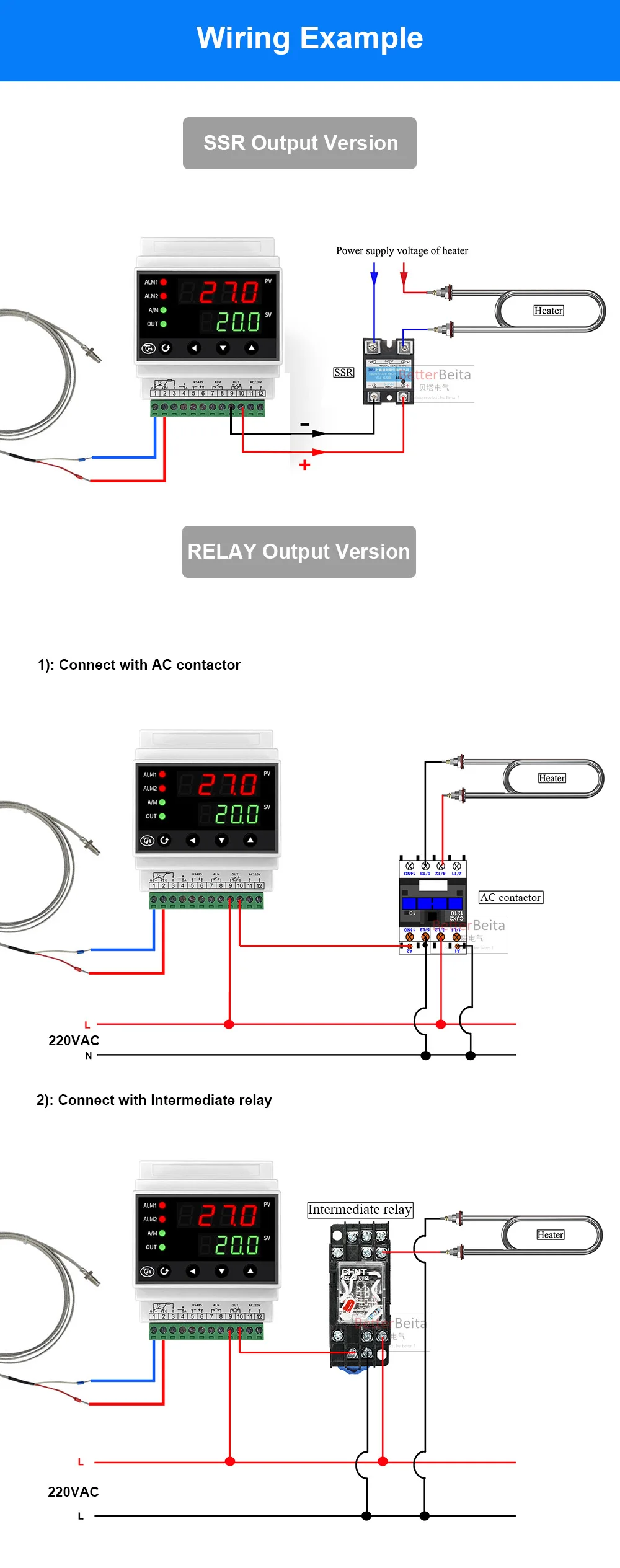 din35mm rail temperature controller Din PID thermostat relay output , SSR output , RS485 communication modbus protocol