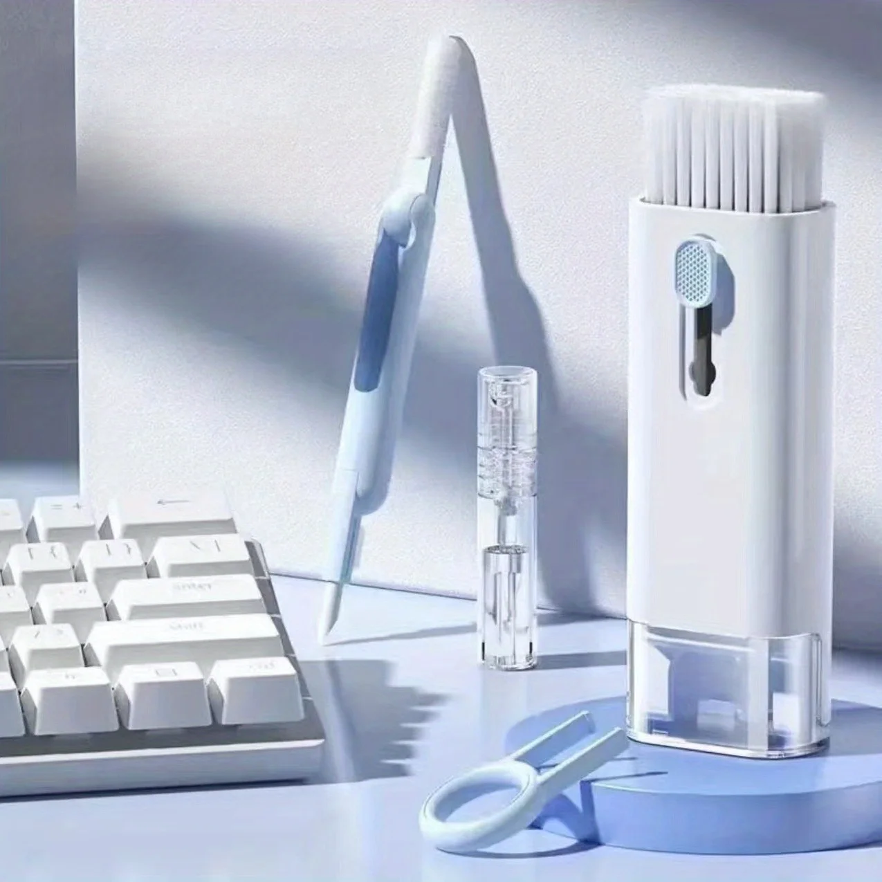 7-in-1 multi-function computer keyboard brush, earphone cleaning brush, mobile phone screen dust brush, keycap pulling
