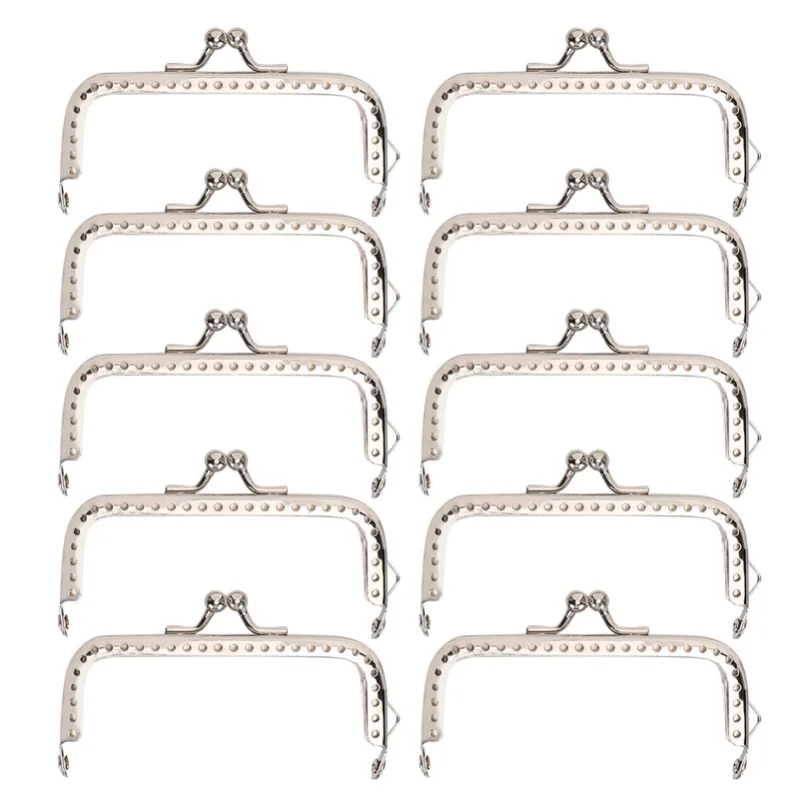 10개 8.5cm 정사각형 금속 프레임 걸쇠 잠금 클립 지갑 가방 만들기 DIY 공예 용품