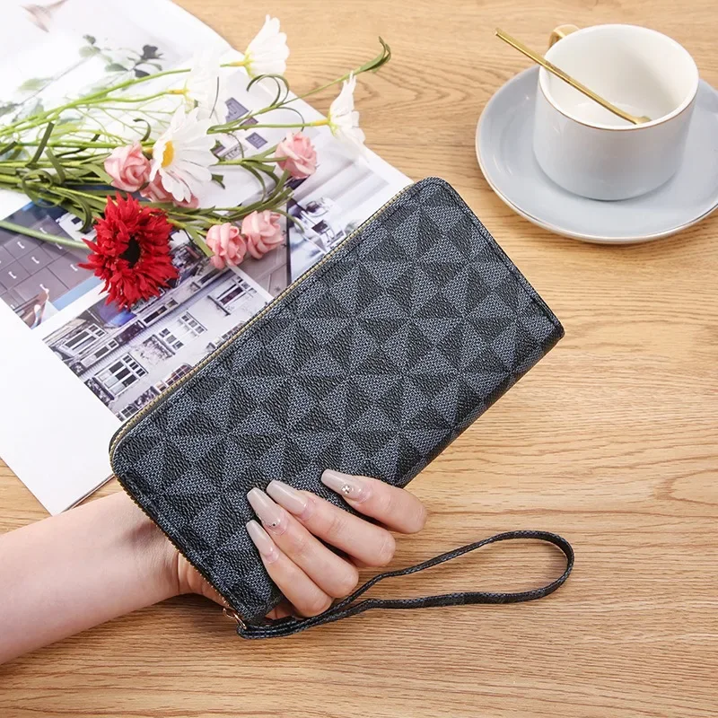 Zipper Clutches Purse Wristlet Wallet Phone Holder Card Holder Lady Gift Fashion Long Wallets for Women