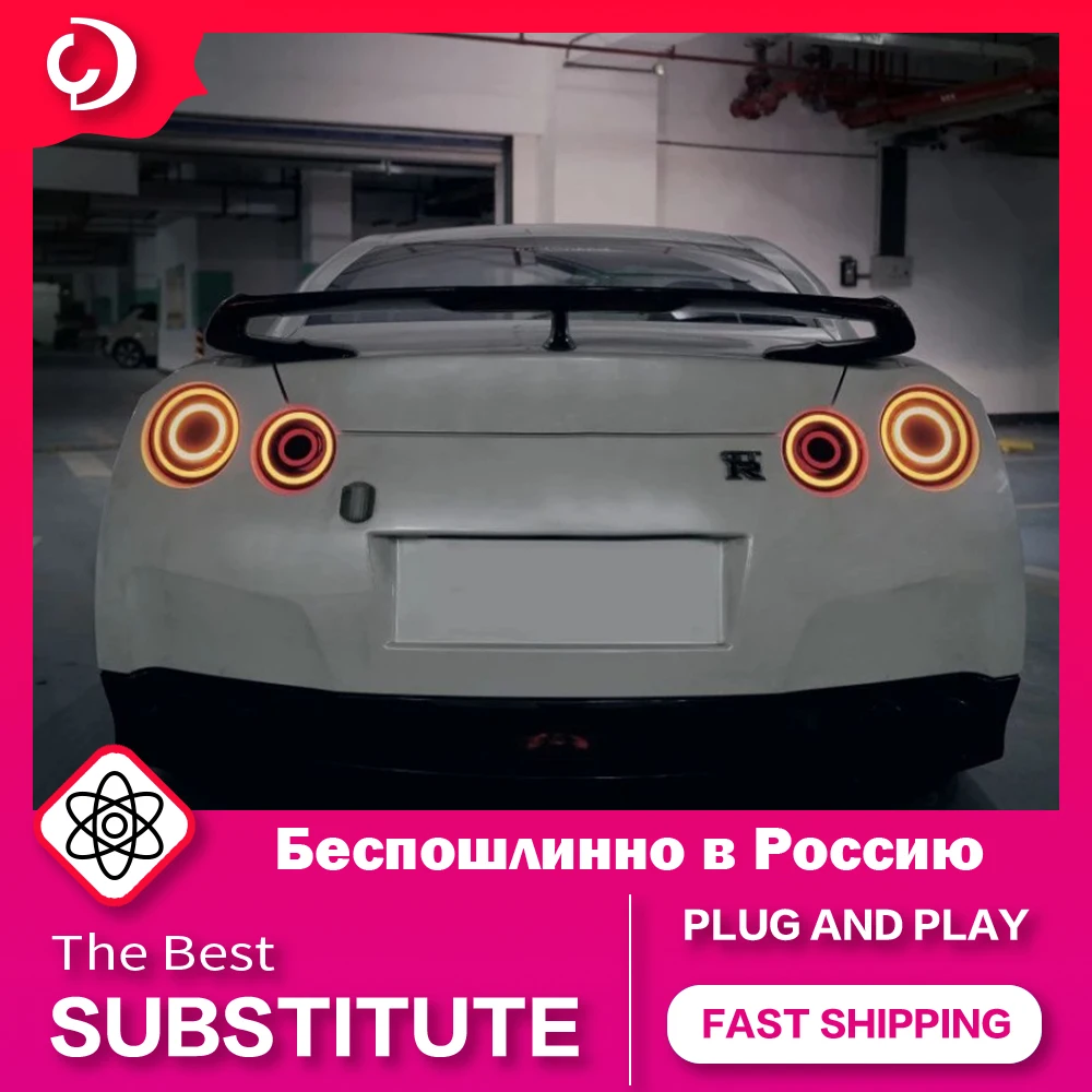 AKD Car Styling Taillights for GTR R35 2007-2023 LED Taillights DRL Running Turn Signal Rear Reverse Brake Light Accessories