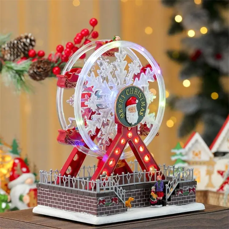 

Christmas Rotating LED Light Up Ferris Wheel Music Box With Clear Sound USB Cable For Holiday Party Decoration 87HA