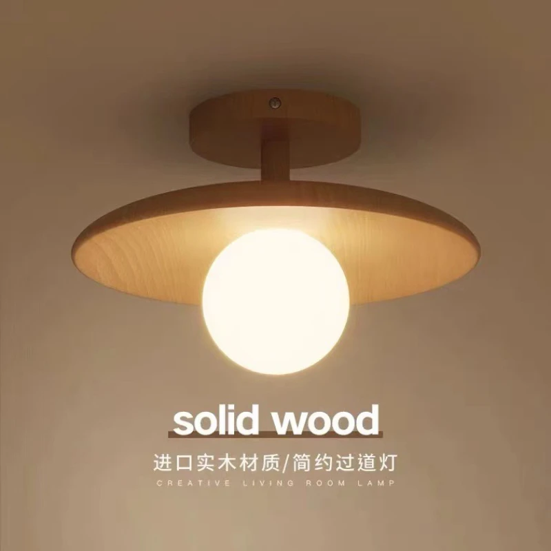 

Nordic Wooden Ceiling Light,Simple Personalized Corridor Entrance Light, Wooden Lighting Fixture