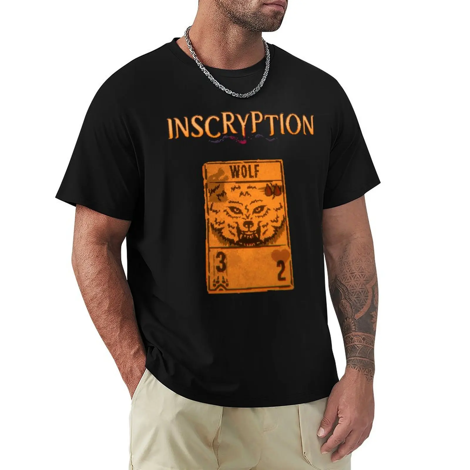 

Inscryption Psychological Horror Wolf Card Game Halloween Scary Spooky Dark Escape-room Puzzles T-Shirt street wear men clothes