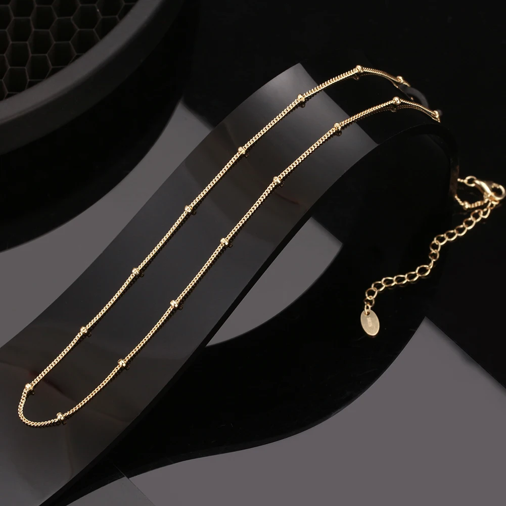 

Hiphop Fine Jewelry Style 925 Sterling Silver Custom 14K 18K Gold Plated 18 inches Adjustable Link Chain Women Necklace Jewelry