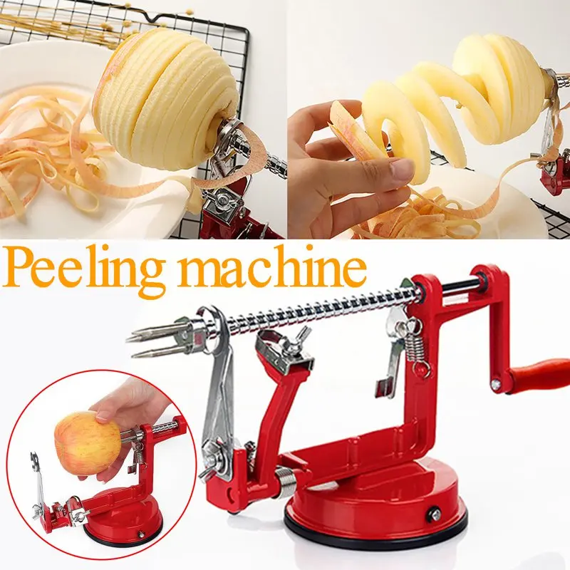 

3-in-1 Stainless Steel Hand-cranked Fruit Peeler Slicer - Kitchen Tools