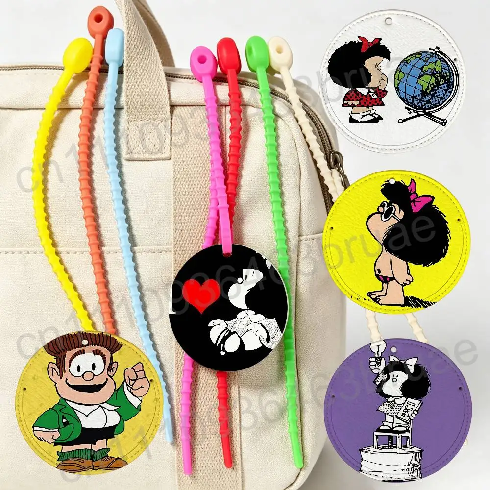 

cartoon Manolito Art Mafalda Felipe Travel Accessories Luggage Tag Suitcase Name Baggage Tag Antilost Waterproof Airplane Labels