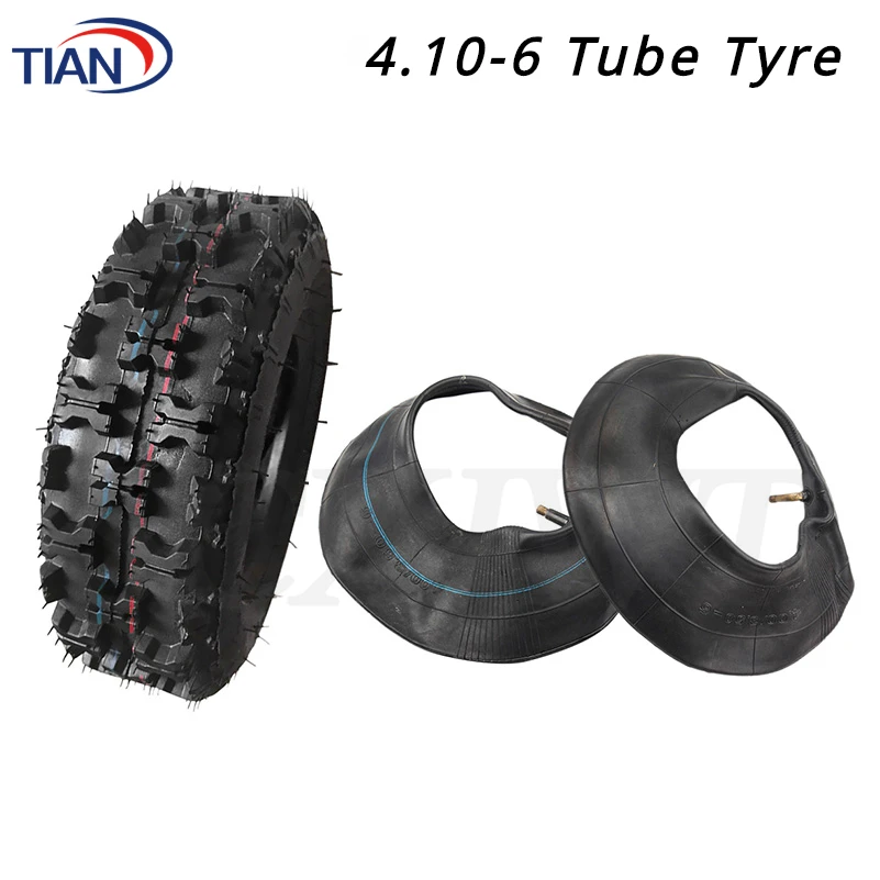 Tire 4.10-6 Tire Inner Tube Outer Tyre Suitable for 47cc 49cc Small ATV Go Kart Mini Quad Bike Snowmobile Wheel Parts 