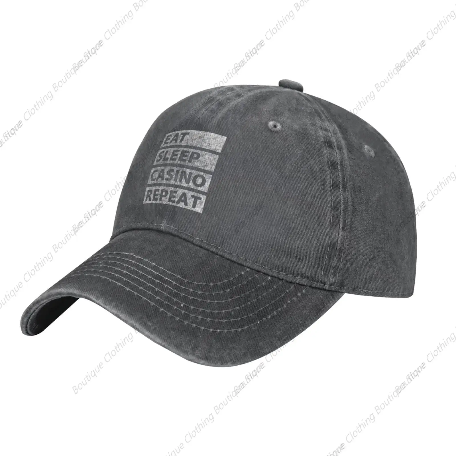 Funny-Eat-Sleep-Casino-Repeat-Casino-Gambler-Gifts Deep Heather Classic Baseball Cap Trucker Dad Hat for Men Women