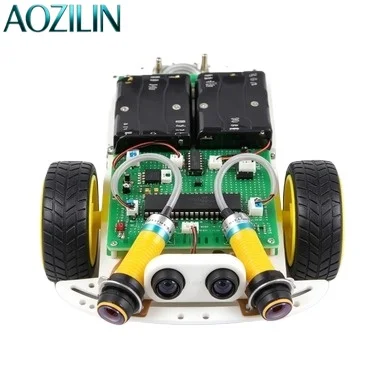 AOZILIN DIY Electronic Experiment Kit 51 MCU Smart Sweeping Vacuum Car Obstacle Avoidance Robot Development Board