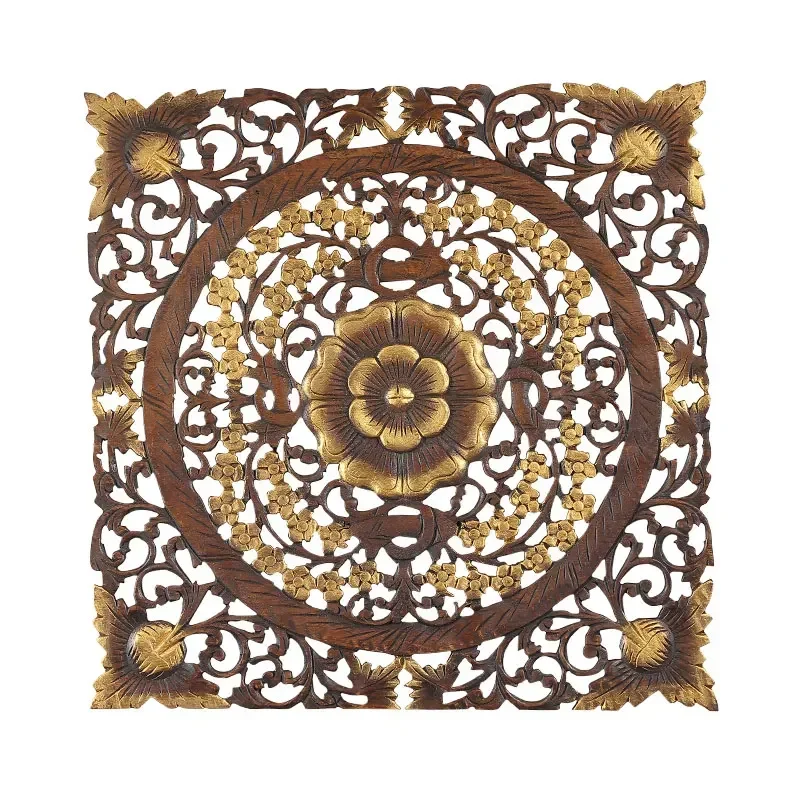 Imagem -06 - Retro Handmade Wood Carving Wall Decoration Engraved Board Hanging Ornament Household Accessories Living Room Articles Hollow