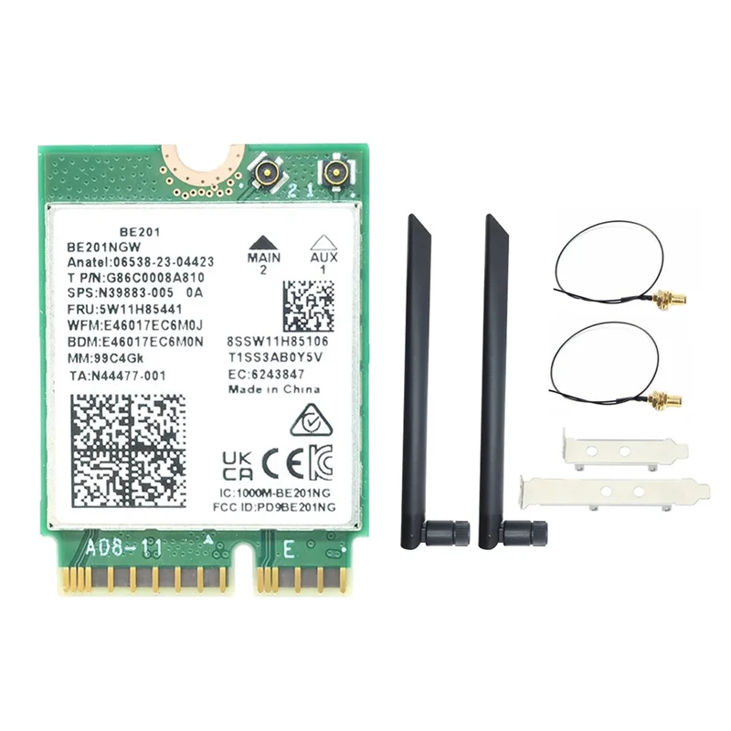 

Exquisite-BE201 BE201NGW Трехдиапазонная карта WIFI7 M. 2 Беспроводной модуля Cnvio3 8774 Мбит/с BT5.4 для Windows 10/11 64-битная с антенной 8 дБ