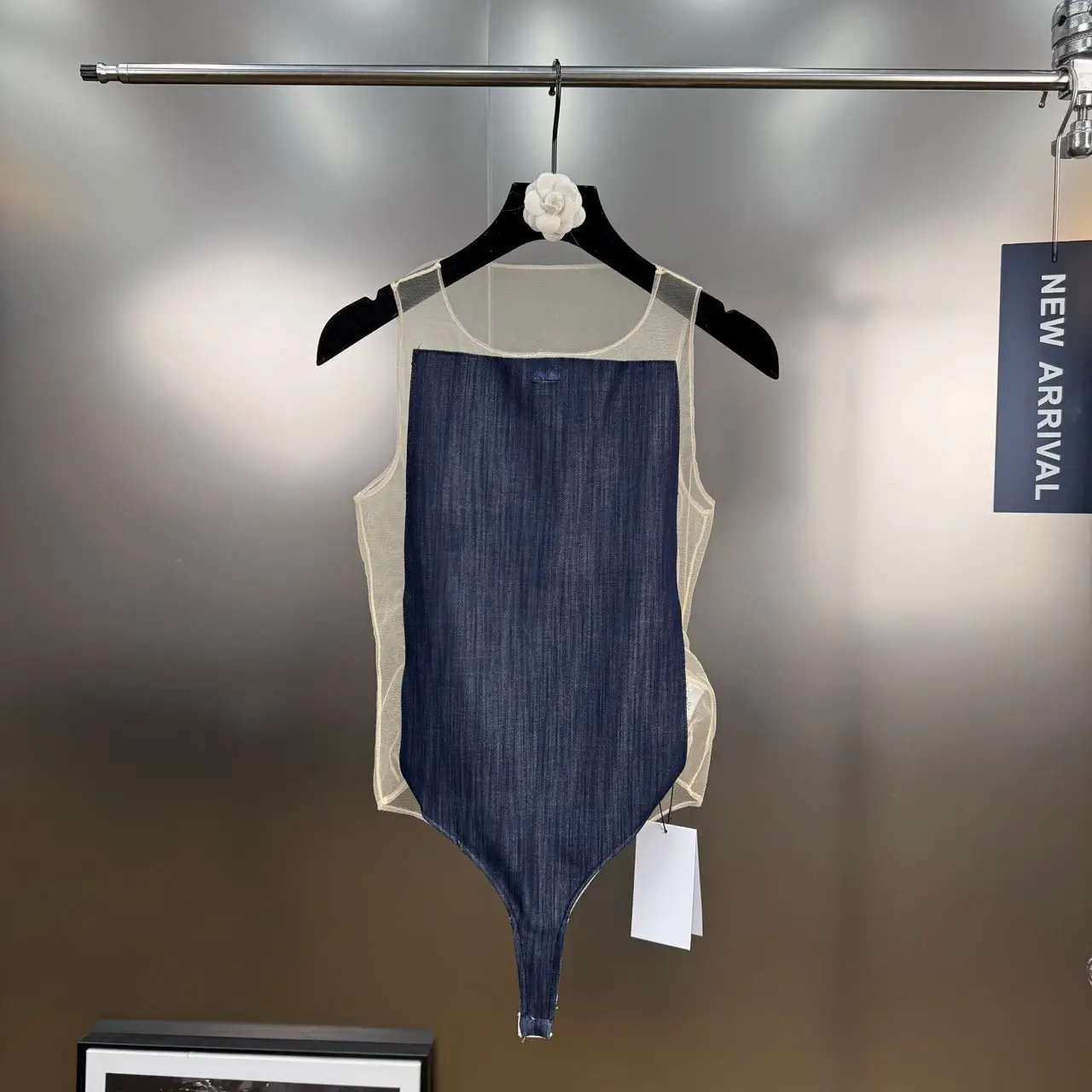 Spring and Summer 2025 New High-end Round Neck Sleeveless Yarn See-through Sexy Onesie Vest Jumpsuits for Women