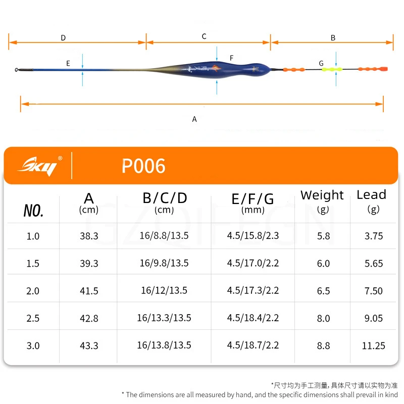 Imagem -05 - Zyz-sea Float Pesca Comprimento Máximo 433 Centímetros Tamanhos Inserível Vara Luminosa Cauda Longa Água Salgada ou de Água Doce Pesca Deriva