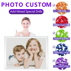 Photo Custom Poured Glue Diamond Painting 2-5 Special Drills AB Crystal Glowing Drill Decoration Embroidery Handmade ASF9001