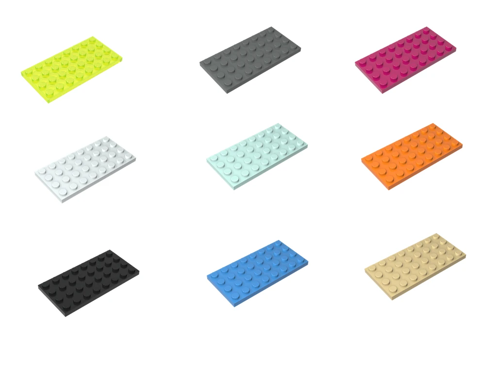 Custom Interlock Units 4x8 Flat Segment Build Kit Educational Construct Batch Spares 521 Compatible Lego 3035