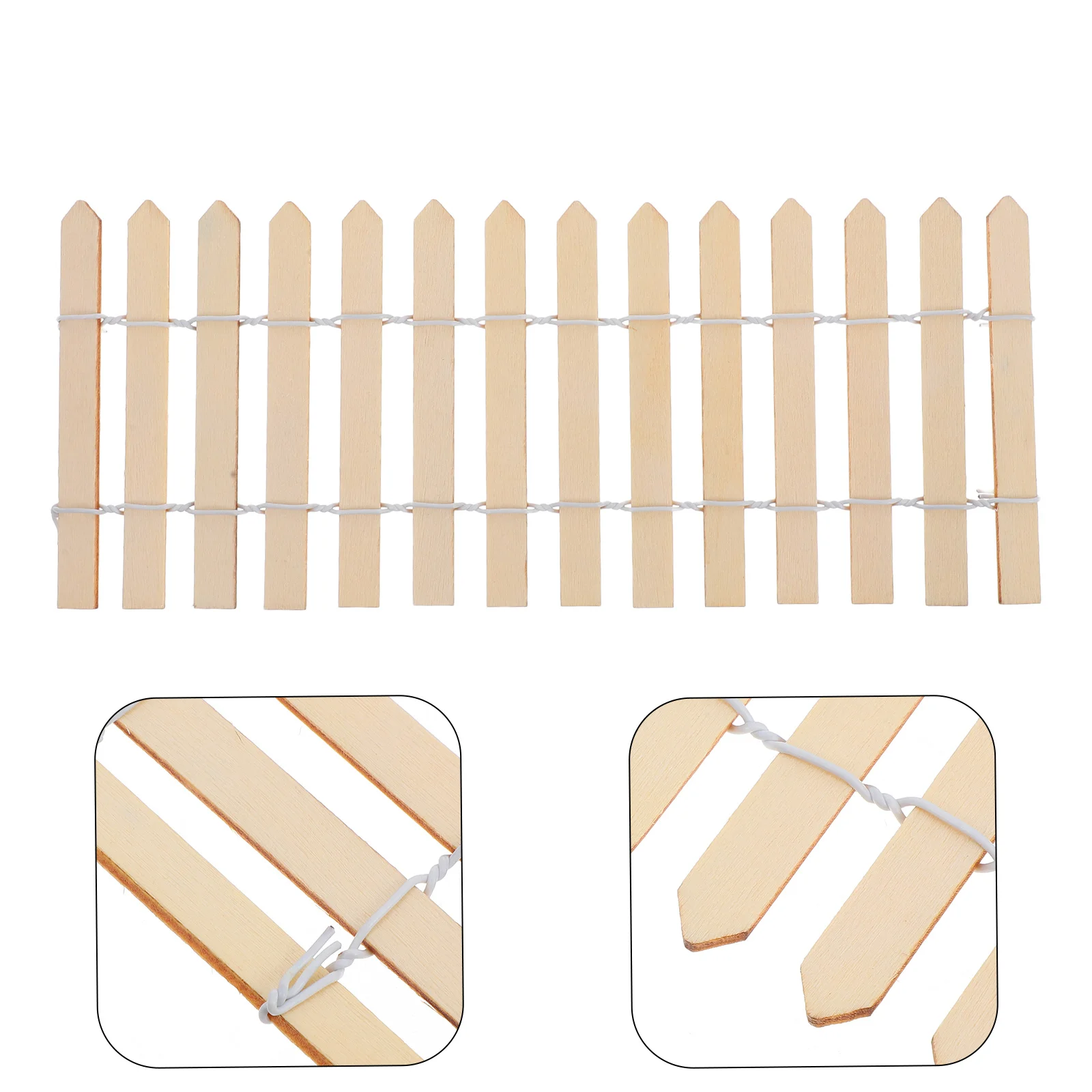 

4Pcs Miniature Garden Fence Natural Wood Picket Unfinished Slats for DIY Crafts Outdoor Decor Fairy Garden Dollhouse Landscape