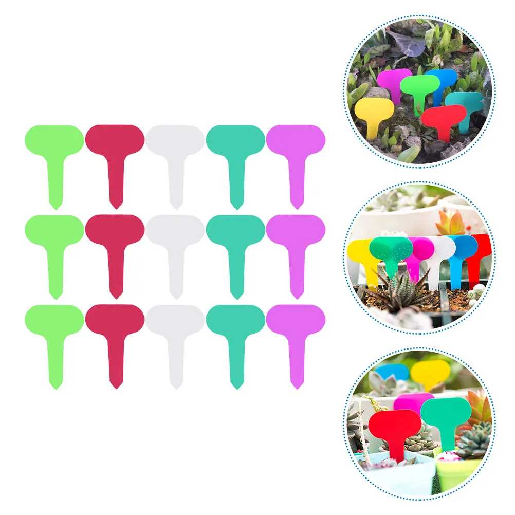 

100pcs T Types Plant Tags Garden Labels Gardening Markers Flower Sign Stakes Durable Smooth Safe Design For Yard Park Decoration