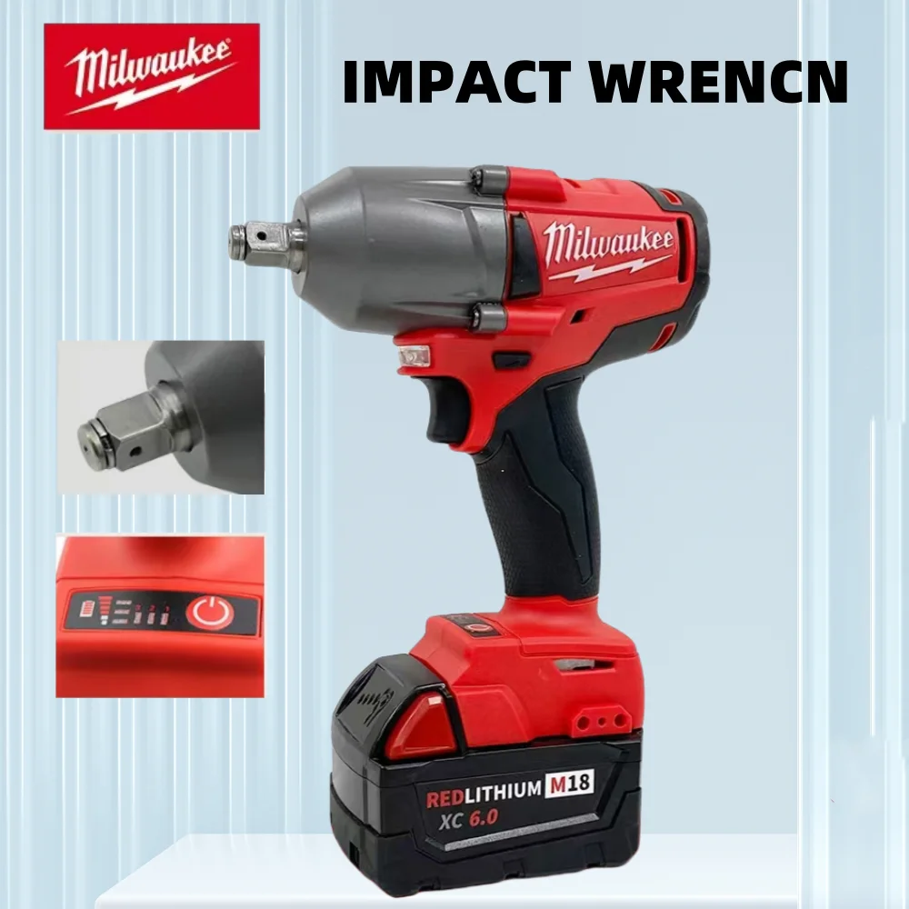 Milwaukee 1300N.m Large Torque Brushless Electric Wrench Cordless High Speed Car Truck Repair Power Tool For 18V Lithium Battery