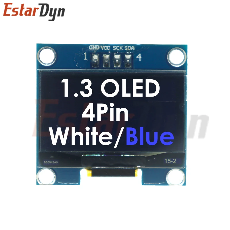 1.3 Inch Oled Rohs Module 2.54Mm Aansluitklemmen Spi/Iic I2c Communiceren Wit/Blauw Kleur 128X64 1.3 "Oled