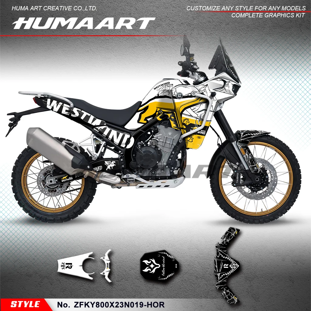 

HUMAART Adhesive Sticker Motorcycle Graphics for KOVE 800X PRO Rally / 800X Travel Touring Edition, ZFKY800X23N019-HOR