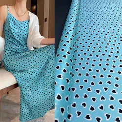 Fashion New Product Elastic Twill Silk Fabric High Quality Dress Shirt Cloth Sewing Handmade Div Heart Shaped Fabric Ocean Heart