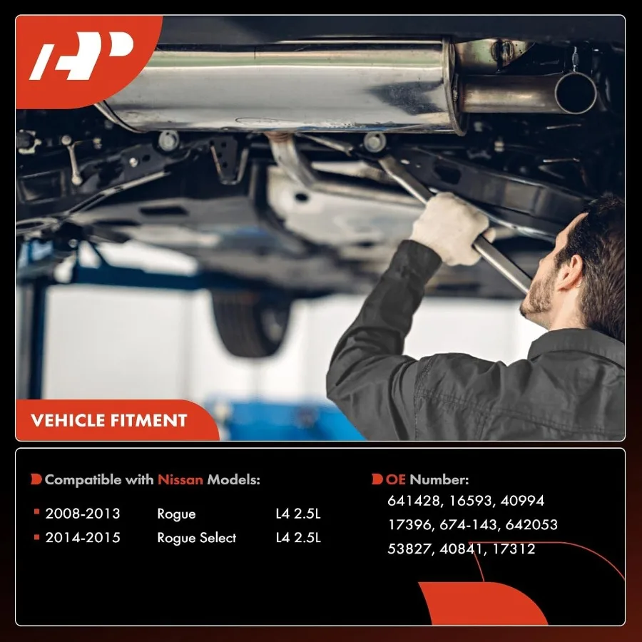 Kit convertitore catalitico collettore di scarico anteriore e posteriore 2 pezzi DirectFit compatibile con Nissan Rogue 20082013 2.5L e 20142015 R