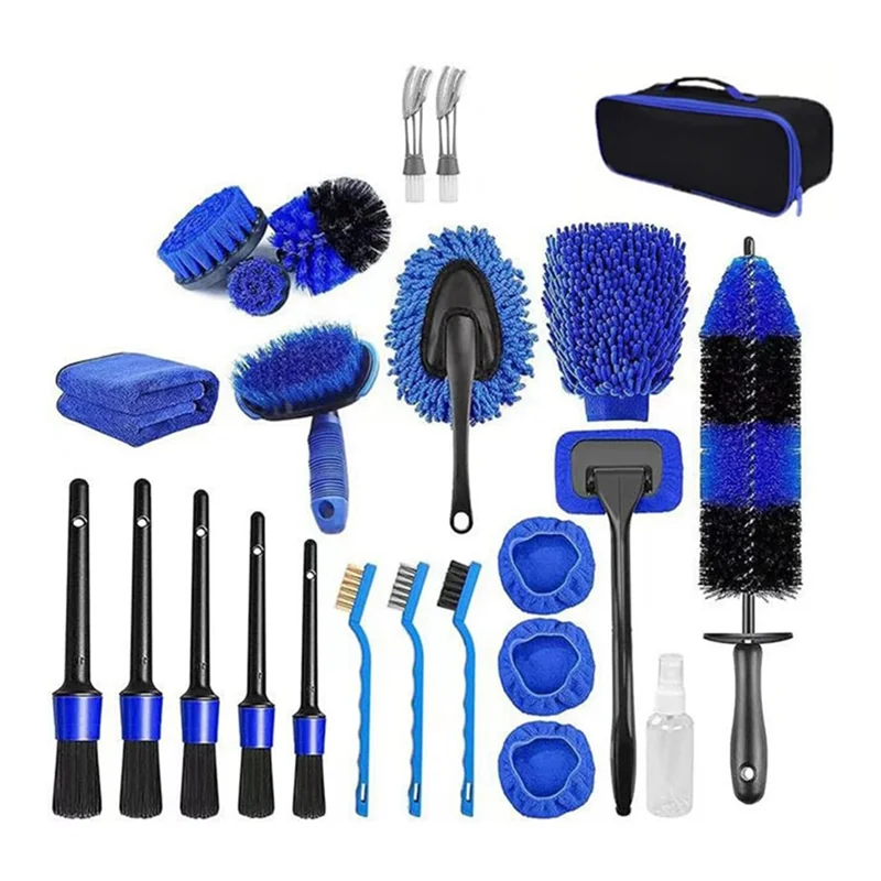 

LLCS-24Pcs Car Detailing Brush Set, Car Detailing Brushes,Car Windshield Cleaning Tool, Professional Cars Care Kit