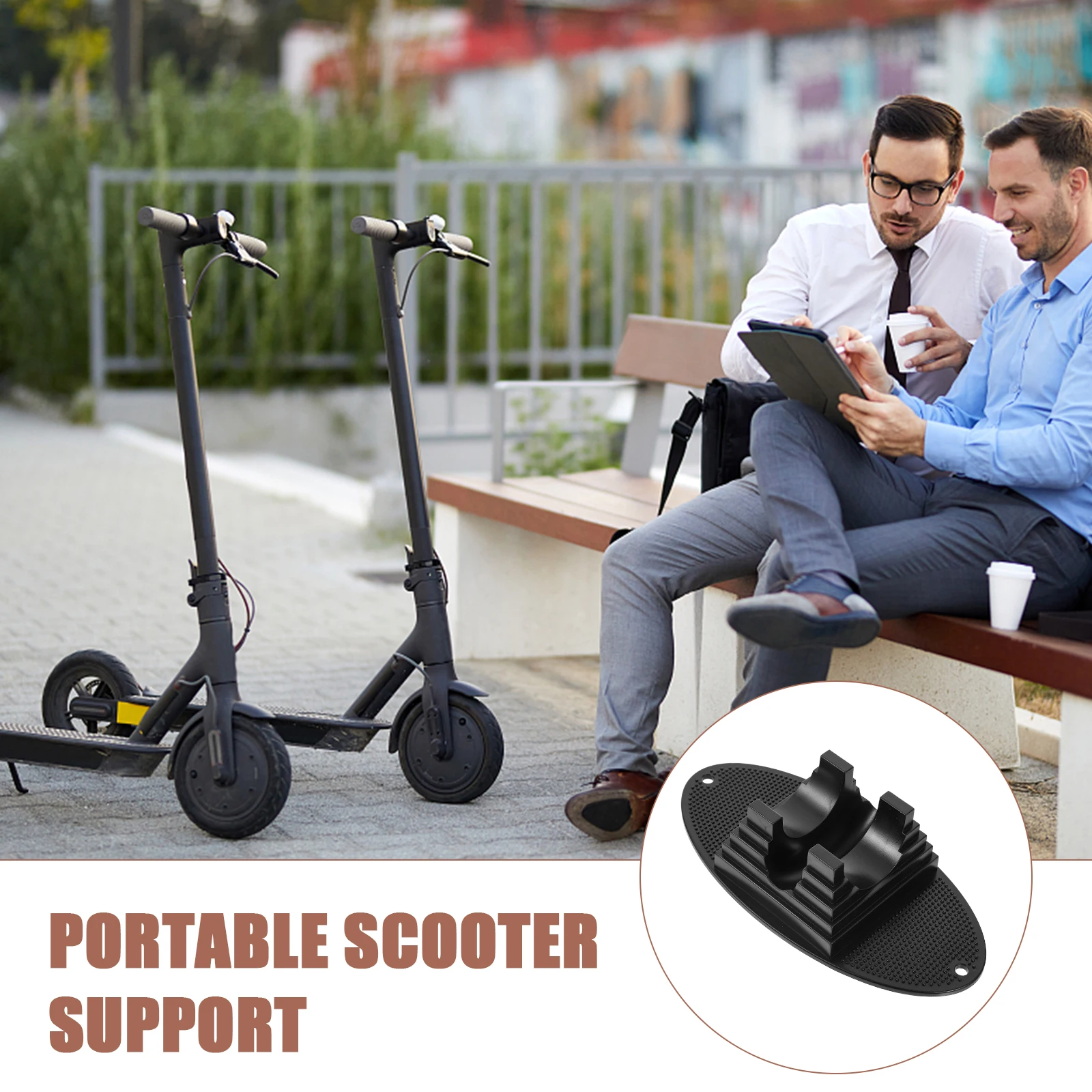 

2pcs Scooter Parking Rack Portable Plastic Stand Outdoor Holder Balanced Support Wheels Stopper Lightweight Easy Install