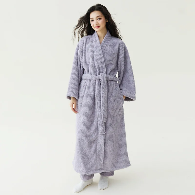 

Женский халат, расширенный халат, пижамы для пар, осень-зима, удобная утолщенная теплая одежда для дома, женская красивая домашняя одежда