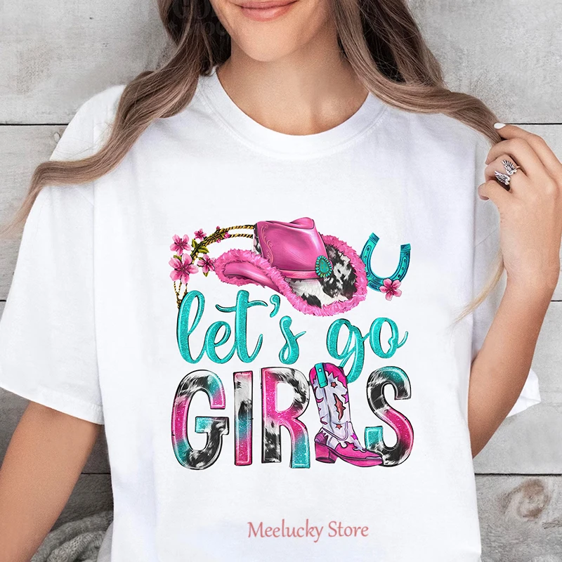 let's go girl Letter printed pattern women's top, enhancing color and vitality