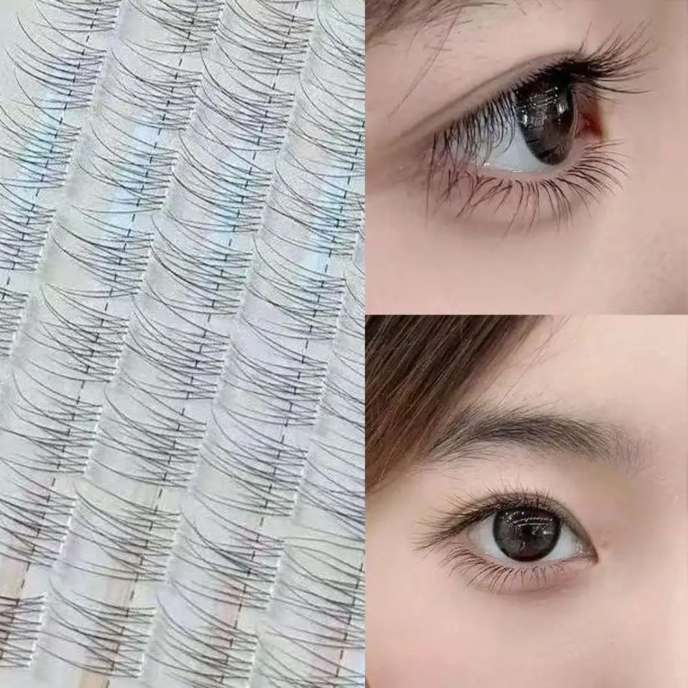 Neue Natürliche Cluster Fishtail-Typ Klebefreie Selbstklebende Falsche Wimpern Wimpernverlängerung Make-up Natürlicher Cluster