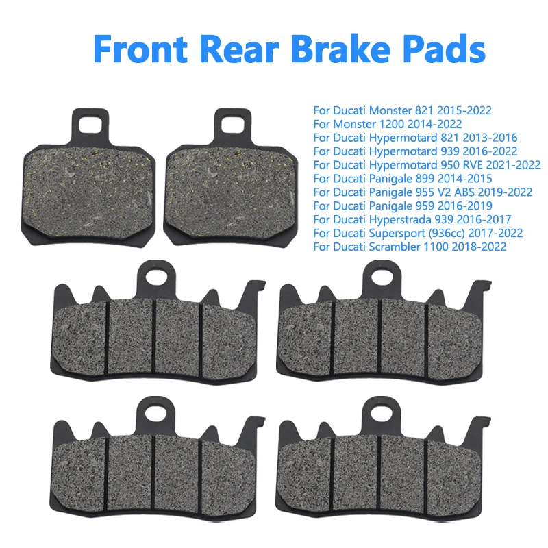 

Аксессуары для мотоциклов, передние и задние тормозные колодки для Ducati Monster 821 1200 Hypermotard 821 939 950 Panigale 899 955 959 2013-2022