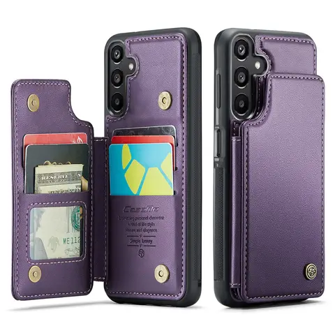 Pour Samsung Galaxy A16 5G A56 A34 A23 A13 étui avec porte-carte portefeuille, béquille fentes pour cartes blocage RFID, fermoir magnétique Durable