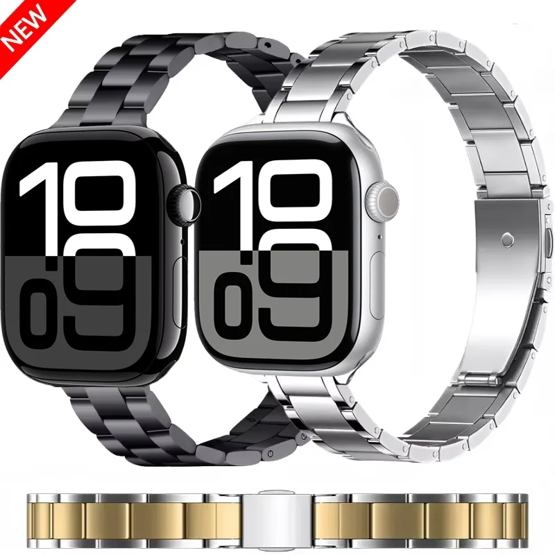 

Slim Metal Strap For Apple Watch 10 42mm 46mm 9 8 7 41mm 45mm Stainless Steel Bracelet iWatch Ultra 49mm 6 5 4 SE 44mm 40mm Band