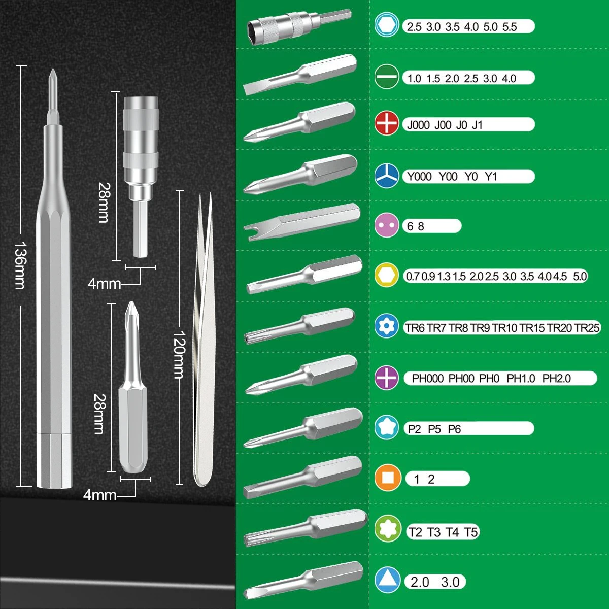 LAOA 66 in 1 Precision Screwdriver Set Magnetic Screw Driver Kit Bits Opening Multi Repair Tools Kit For iPhone PC Camera Watch