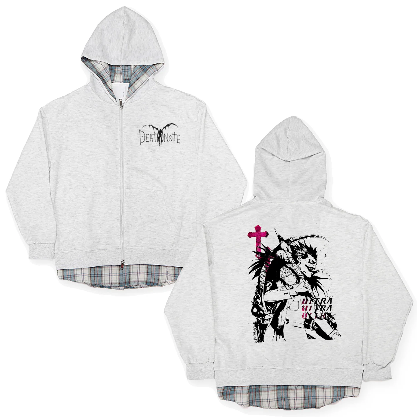 

Death Note Anime Patchwork Hoodie Print Outerwear False Two-Piece Spring Autumn Night God Moon Sweatirt Polyester Fiber